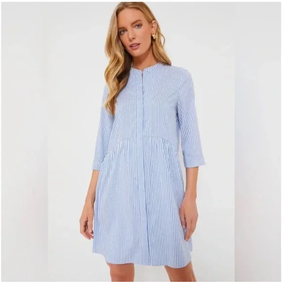 Tuckernuck Women's Striped Royal Shirt Dress Size Medium - Picture 1 of 13